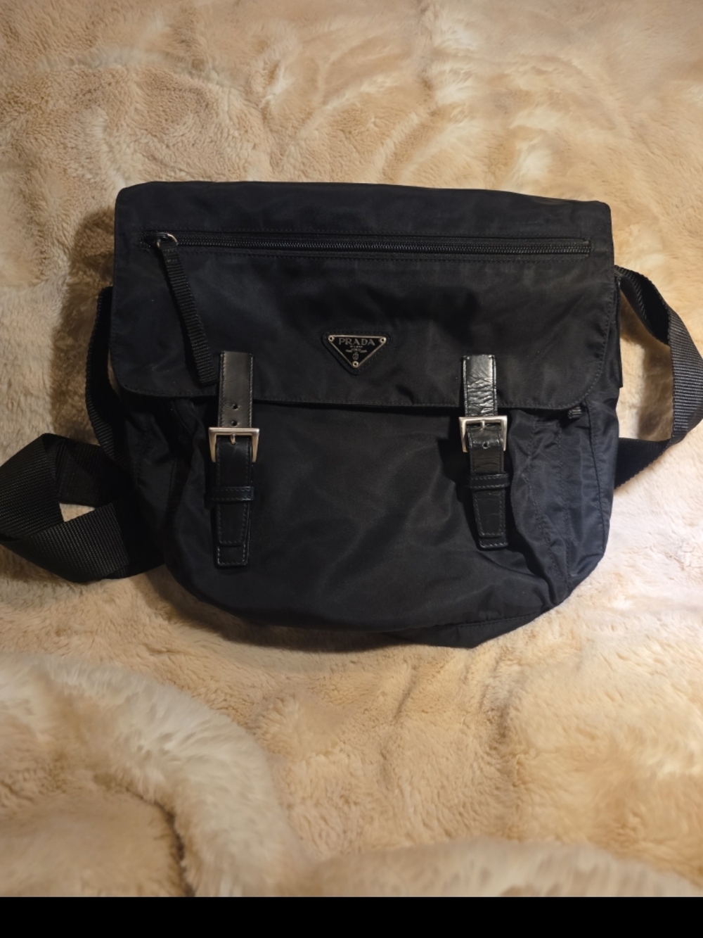 Prada Black Nylon Messenger Bag